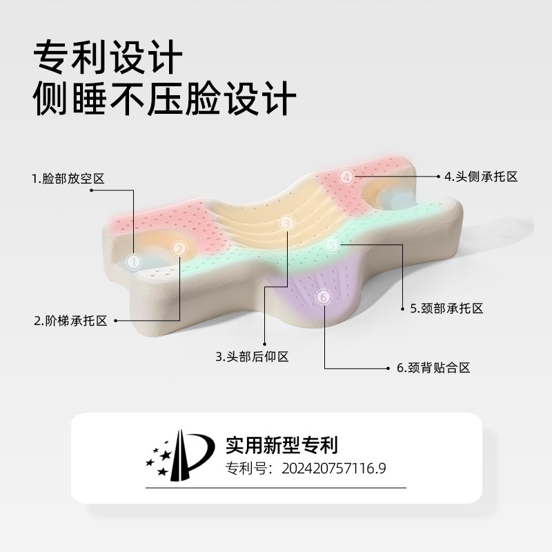 美容枕头防皱纹法令纹天然乳胶枕芯颈椎助睡眠睡觉侧睡不压脸