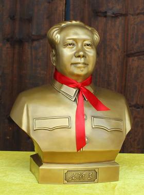 毛主席像摆件伟人毛爷爷铜像纯黄铜雕塑客厅办公室桌面半身摆像