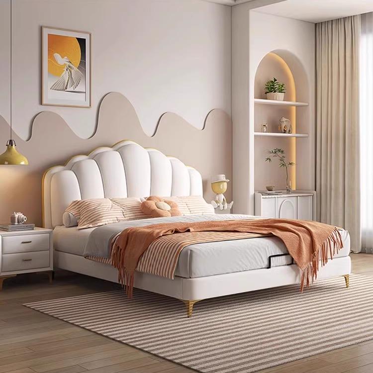 1米2单人床小户型男孩女孩公主床儿童卧室皮床1.35米床小床轻奢