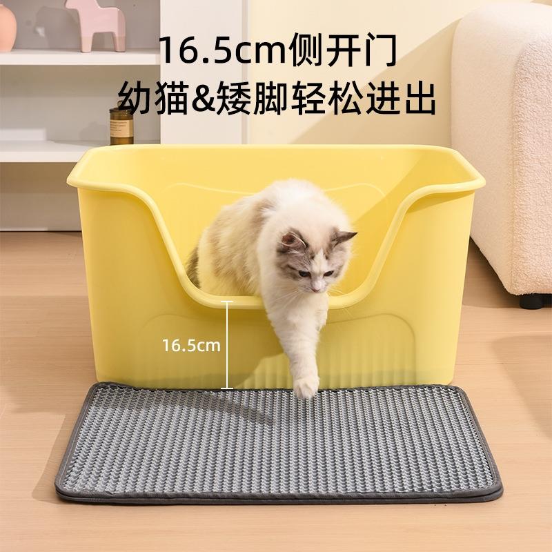 猫砂盆半封闭特大号开放式猫咪沙家用巨无霸防溅厕所宠物收纳箱