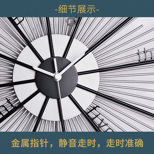 静音大气网红免打孔钟表 现代简约挂钟客厅背景墙家用创意墙上个性