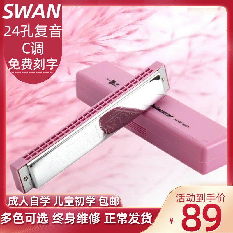 24孔复音c调口琴单音小学生专用儿童粉色初学者入门学校老师推荐,乐器/吉他/钢琴/配件,口琴,淘宝优惠券,粉丝福利购,淘宝优惠卷