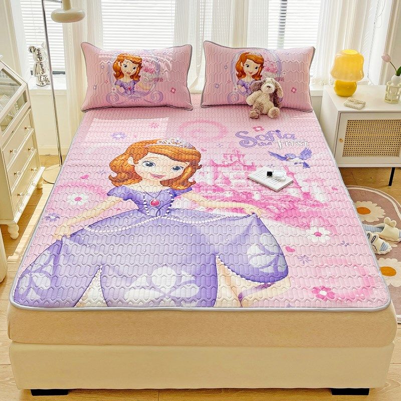 乳胶凉席三件套凉草莓熊席席夏季冰丝可折叠软子卡通空调席可机洗,床上用品,乳胶席,淘宝优惠券,粉丝福利购,淘宝优惠卷