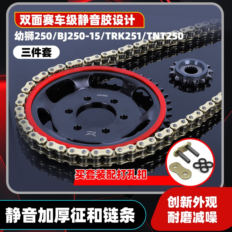 适用贝纳利幼狮250 小黄龙BJ250 TNT250静音牙盘链轮征和油封链条