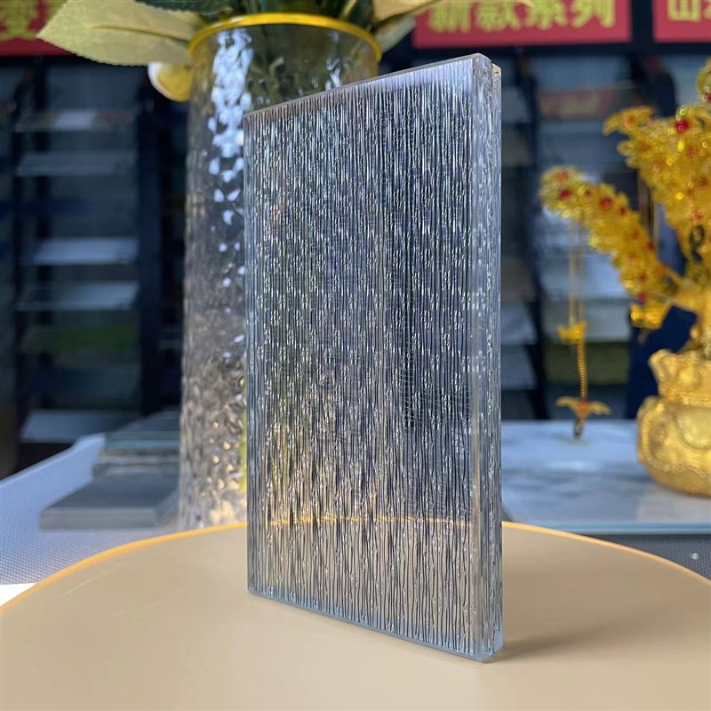 金属丝双层夹丝玻璃屏风隔断酒店大厅办公室钢化夹胶玄关艺术玻璃