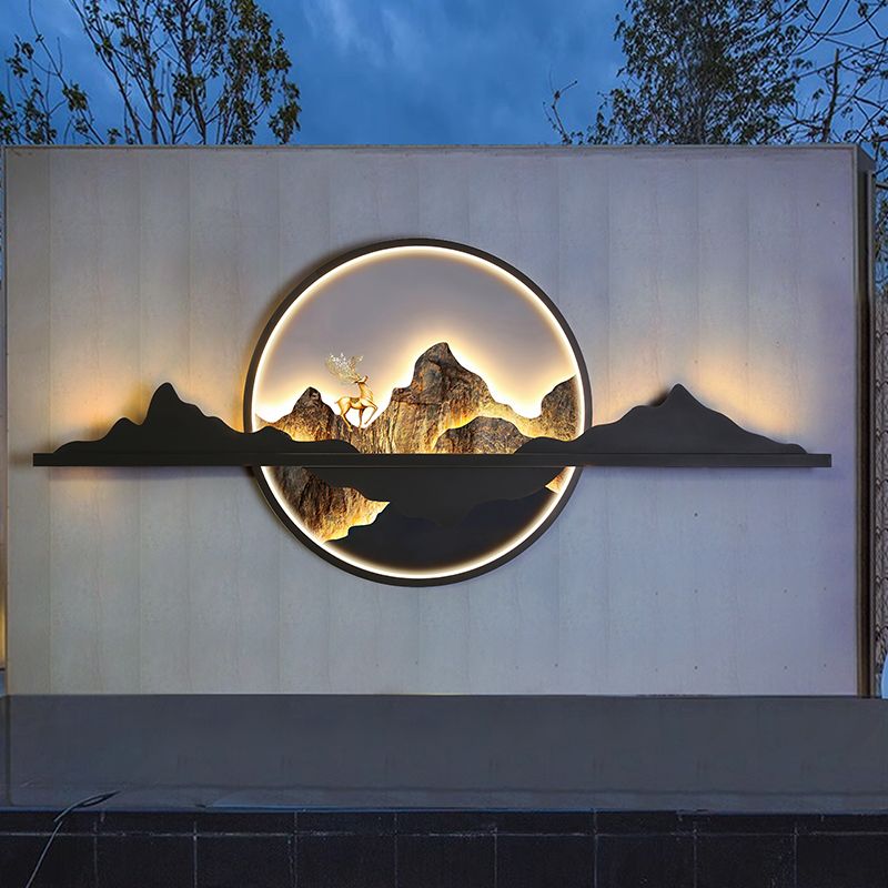 新中式庭院壁灯室外太阳