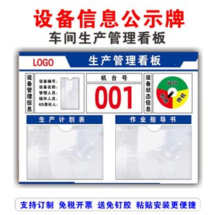 提示牌机器行产看板公量计数号车间设备亚克力工厂编运生产管理状