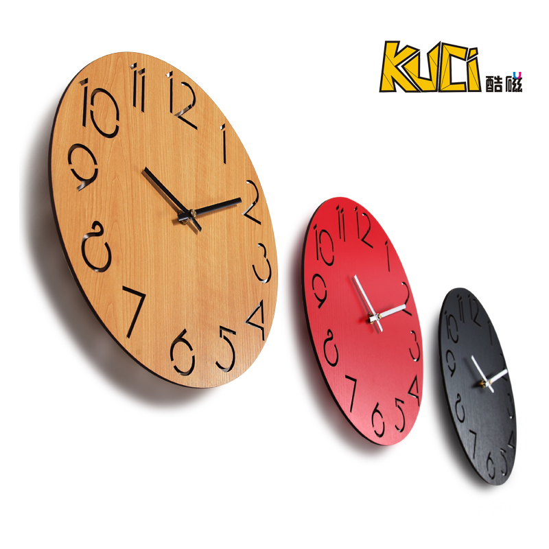 酷磁北欧挂钟磁性无钉简约现代客厅壁饰超静音卧室家用挂表
