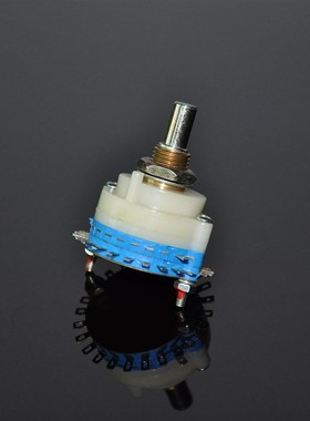 124档密封式旋转开关1层24档Kxm-2圆柄轴蓝色胆机音响 波段开关