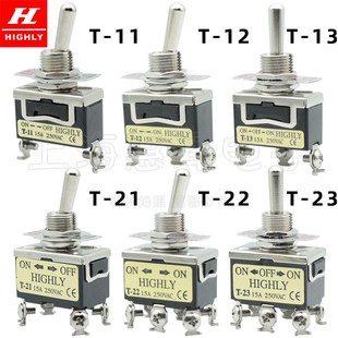 摇头拨动开关 进口台湾海立HIGHLY钮子开关T 23BS