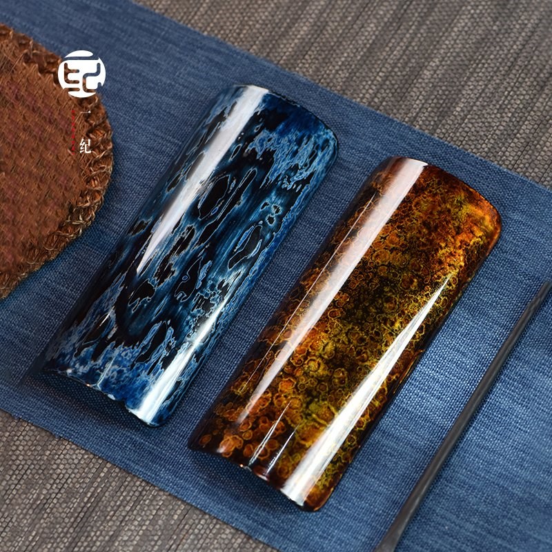 纯手工大漆铜茶则高档赏茶荷创意茶勺茶拔套装茶具茶道六君子配件