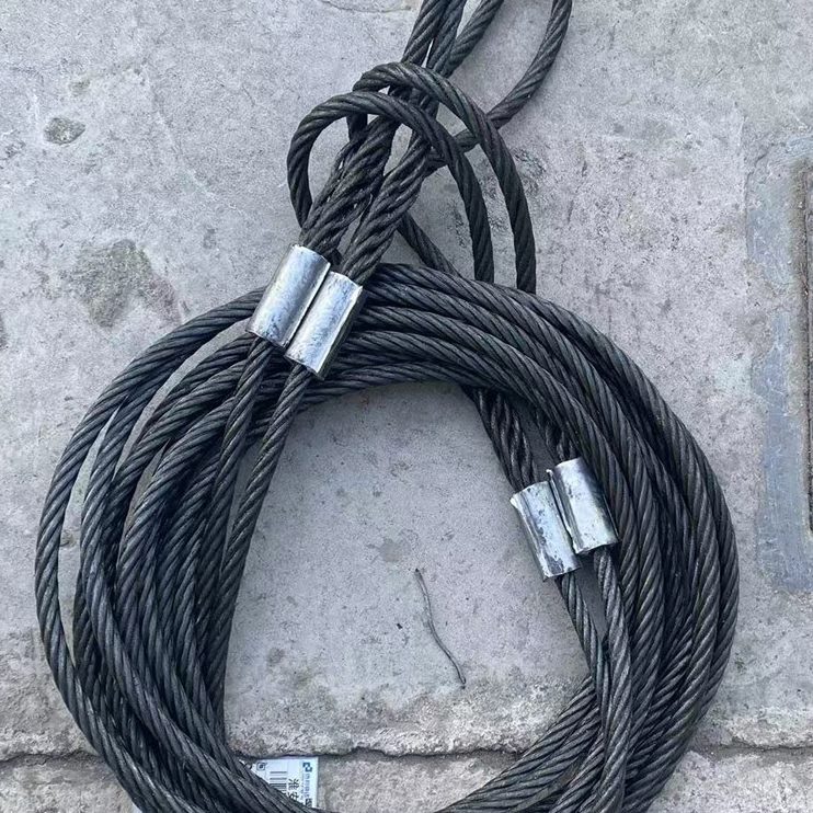 插双手工起重头装吊具不扎手套编丝编扣钢丝绳加压制拖车绳吊软
