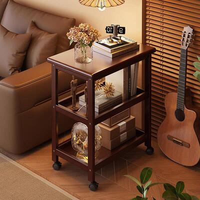 沙发边柜边柜可移动小推车客厅边几茶几实木小桌子卧室床头置物架