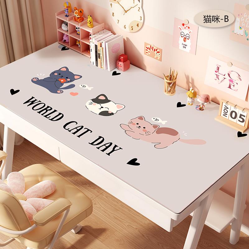猫咪桌垫书桌学生写字儿童护眼学习课桌高级感免洗特大电脑滑鼠垫