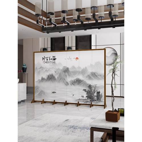 中式屏风隔断客厅办公折叠移动简约现代轻奢卧室遮挡家用简易折屏