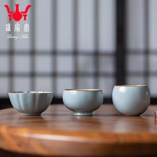 景德镇茶具功夫茶杯主人杯单杯个人品茗杯汝窑茶器 钟家窑汝窑杯