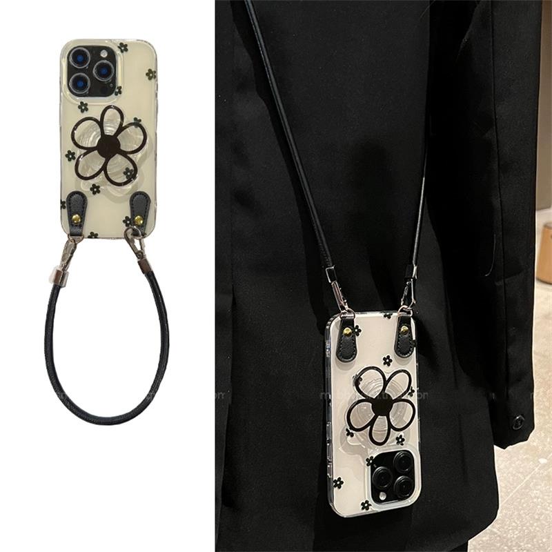 斜挎可背挂绳适用oneplus ACE5/5pro一加13/12/11手机保护壳1+ACE3/2V花朵支架10pro可爱1+ACE竞速版9RT/7T手