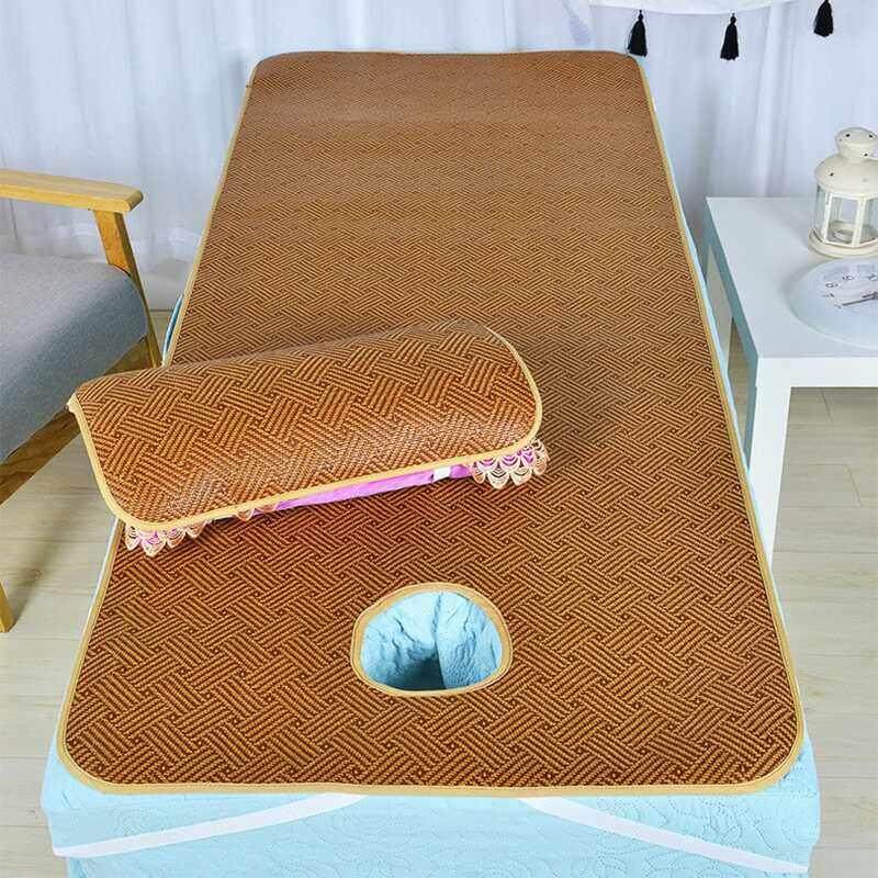 2024新款美容床凉席夏季美容院专用足浴按摩推拿床小席子加厚带洞,床上用品,藤席,淘宝优惠券,粉丝福利购,淘宝优惠卷