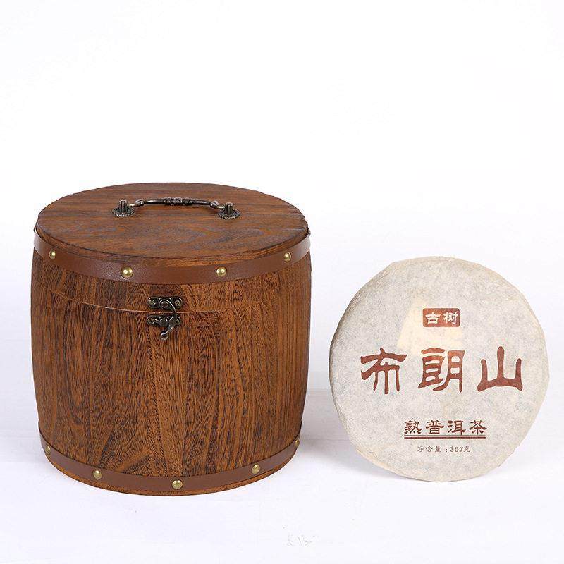 日式圆形实木茶叶桶复古炭烧色木质茶叶包装礼盒木桶储存罐子收纳,餐饮具,茶叶罐,淘宝优惠券,粉丝福利购,淘宝优惠卷