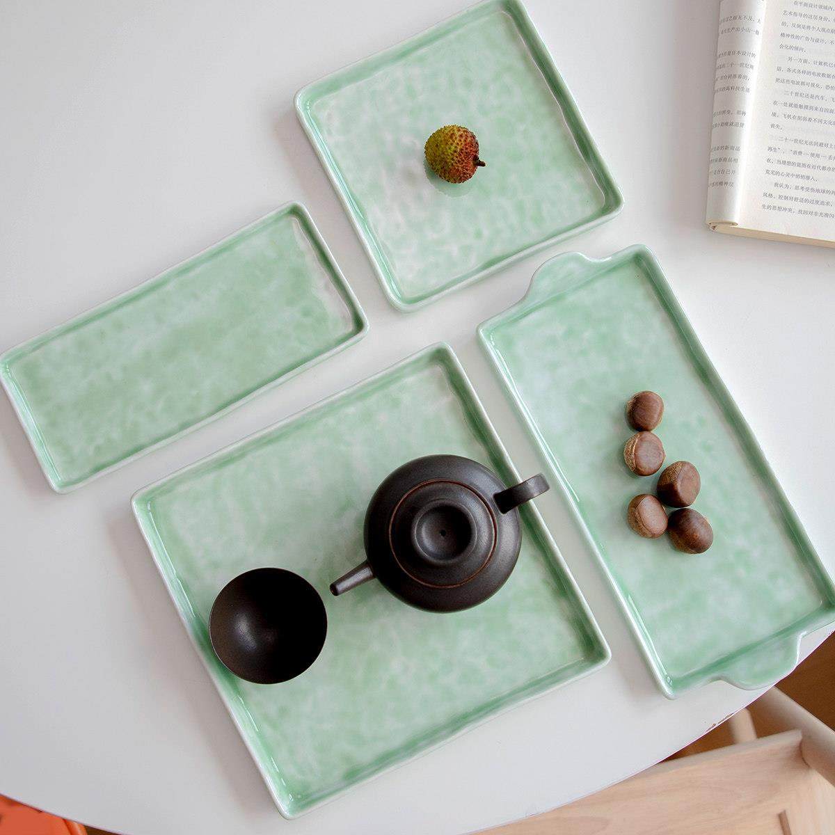 三宅家食器 景德镇手捏茶盘家用寿司盘网红托盘长方形高级感餐盘,餐饮具,盘,淘宝优惠券,粉丝福利购,淘宝优惠卷