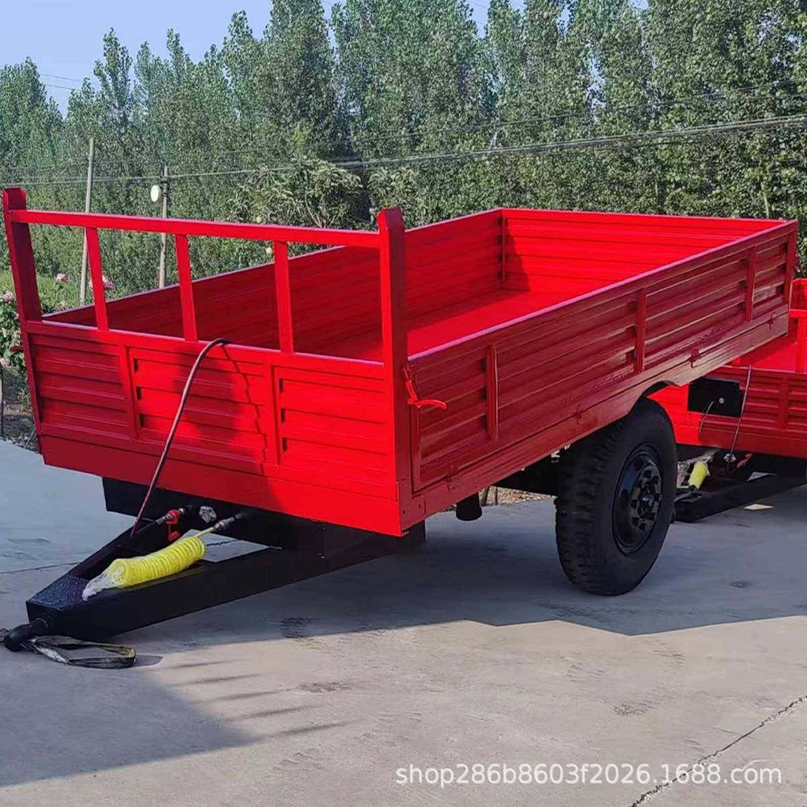 翻斗气刹油刹山地田地运输车单轴2轮拖车斗