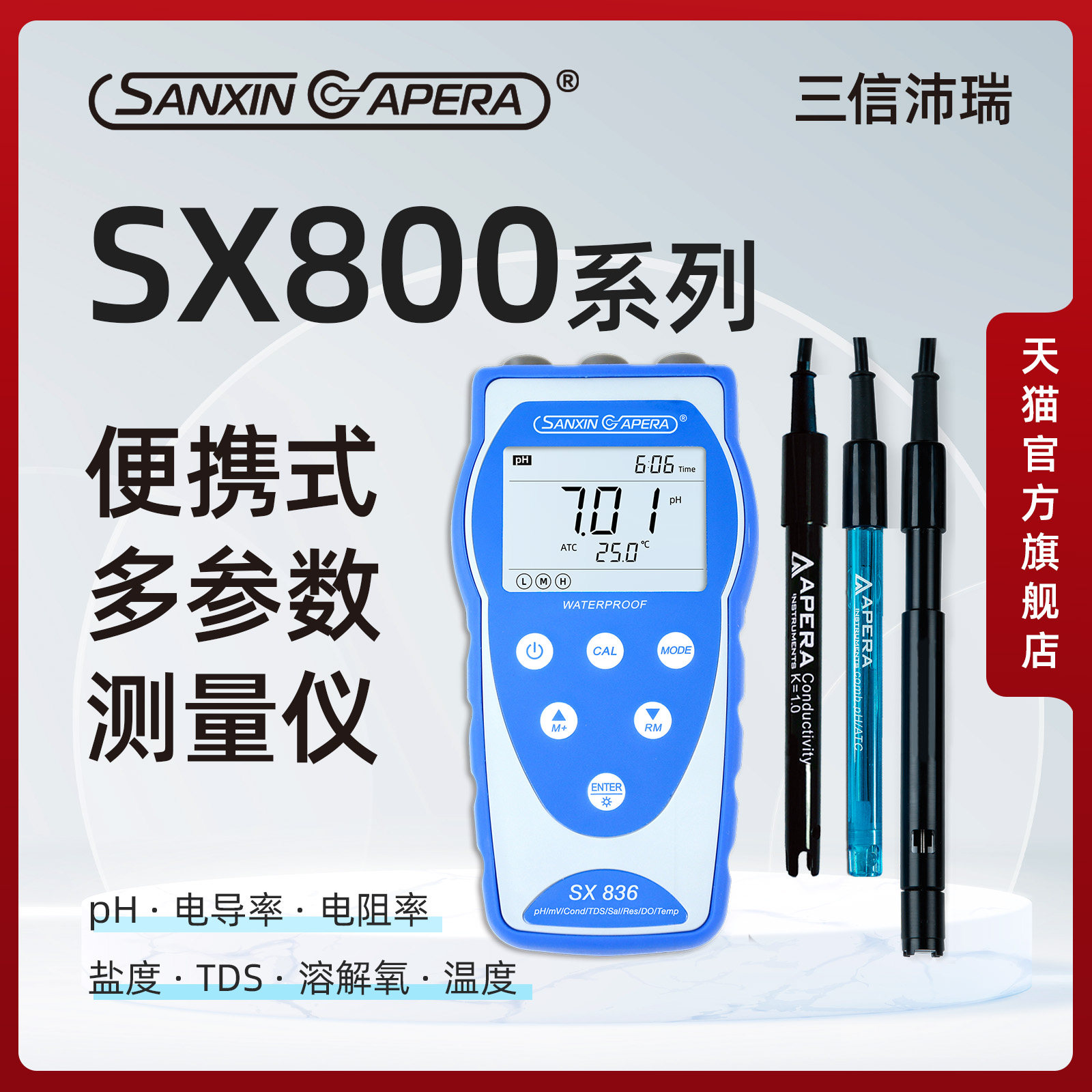 三信沛瑞多参数pH计电导率测试仪图片