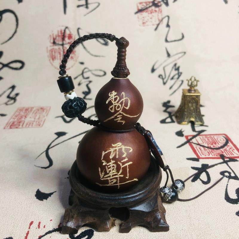 养剑葫芦手工雕刻定制紫薇讳桃木剑天然葫芦开口手把件挂件文玩