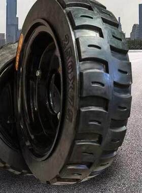 250X75实心轮胎瓦片汽车重型车轮灰色斗式汽车尾轮改装汽车配件，