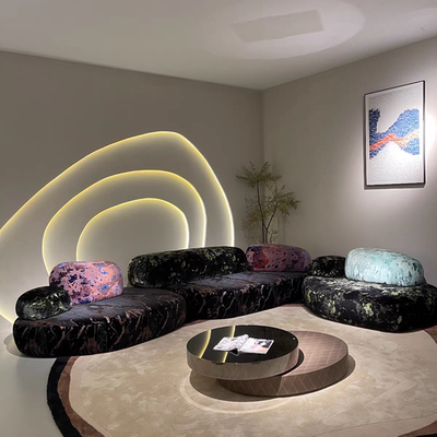 鹅卵石布艺沙发异形创意模块沙发