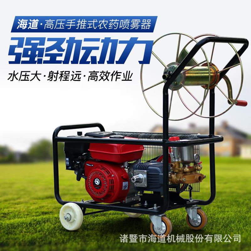 手推四轮担架式喷雾机高压机动打药机汽油动力喷雾器铜泵