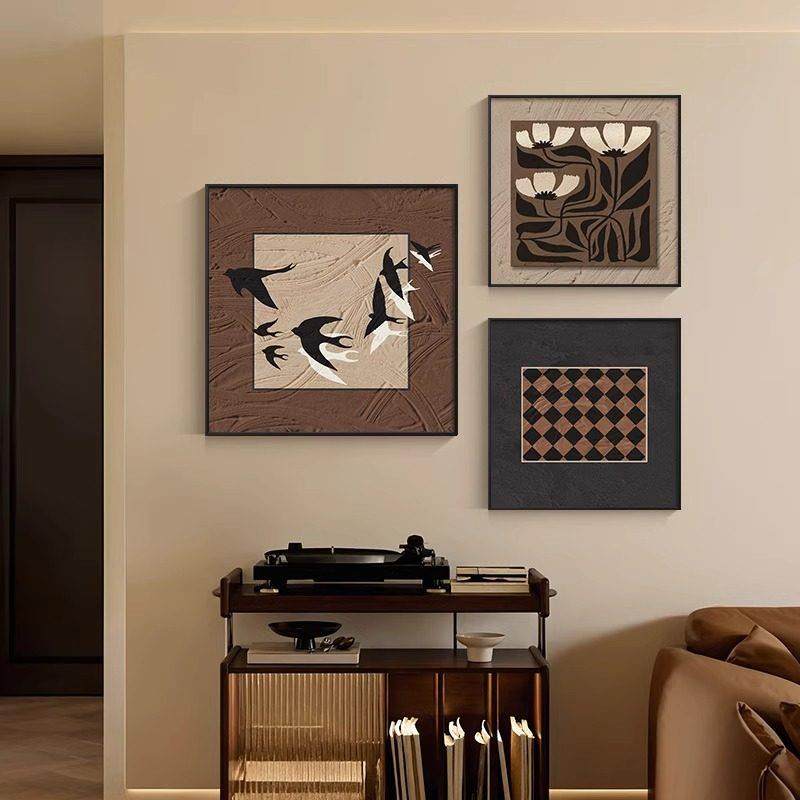 法式中古风客厅玄关装饰画轻奢复古沙发背景墙壁画美拉德三联挂画,家居饰品,现代装饰画,淘宝优惠券,粉丝福利购,淘宝优惠卷