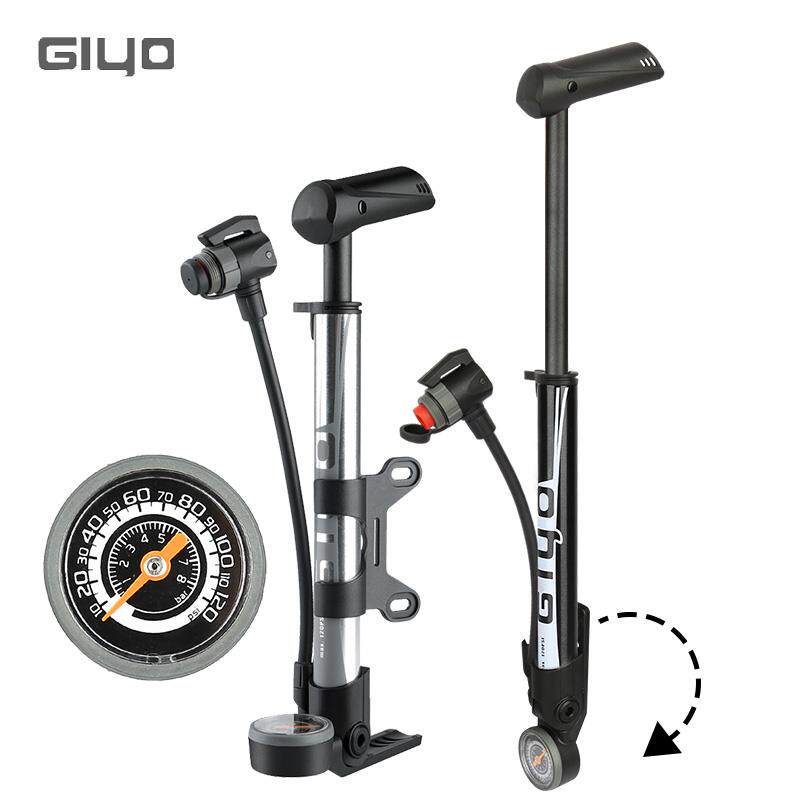 GIYO自行车打气筒公路山地落地高压打气筒折叠气压表美法英龙头嘴