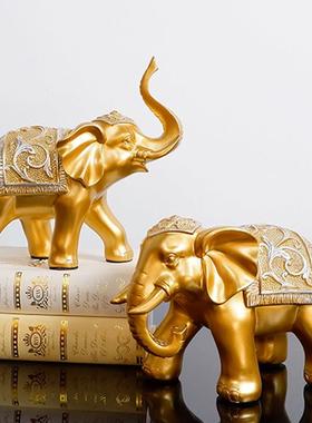 吉象如意 招财情侣大象摆饰乔迁新居结婚礼物 欧式电视柜玄关饰品