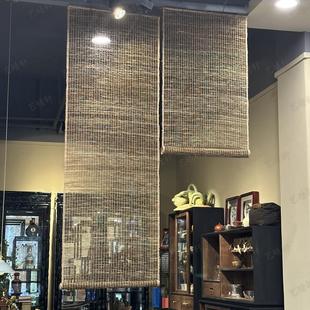 饰麻帘布料苎麻中式 艺晴轩禅意帘遮光窗帘屏风隔帘窗帘装 茶室卷帘