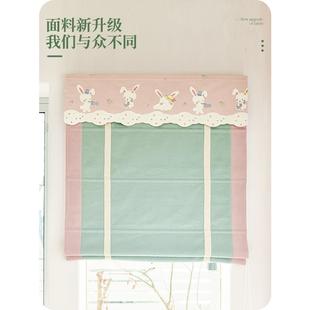 浅绿色小清新罗马帘折叠帘遮光窗帘小窗户飘窗升降帘 2024新款