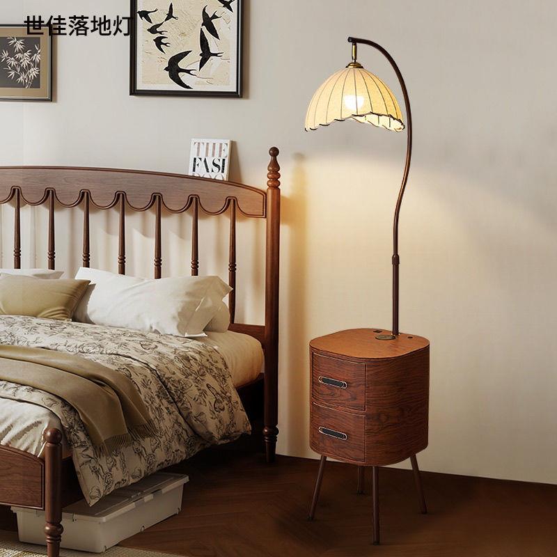 法式复古落地灯高级感客厅沙发旁边茶几卧室床头柜一体台灯氛围灯
