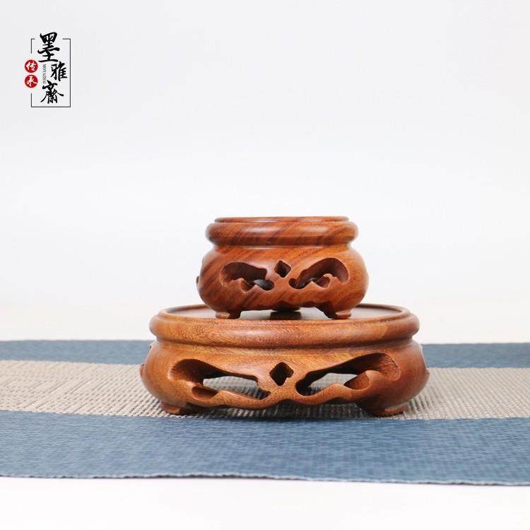 实木小圆底座木瓷彷古茶杯底座芯雕玉香炉饰品文化玩具底座,家居饰品,木雕,淘宝优惠券,粉丝福利购,淘宝优惠卷