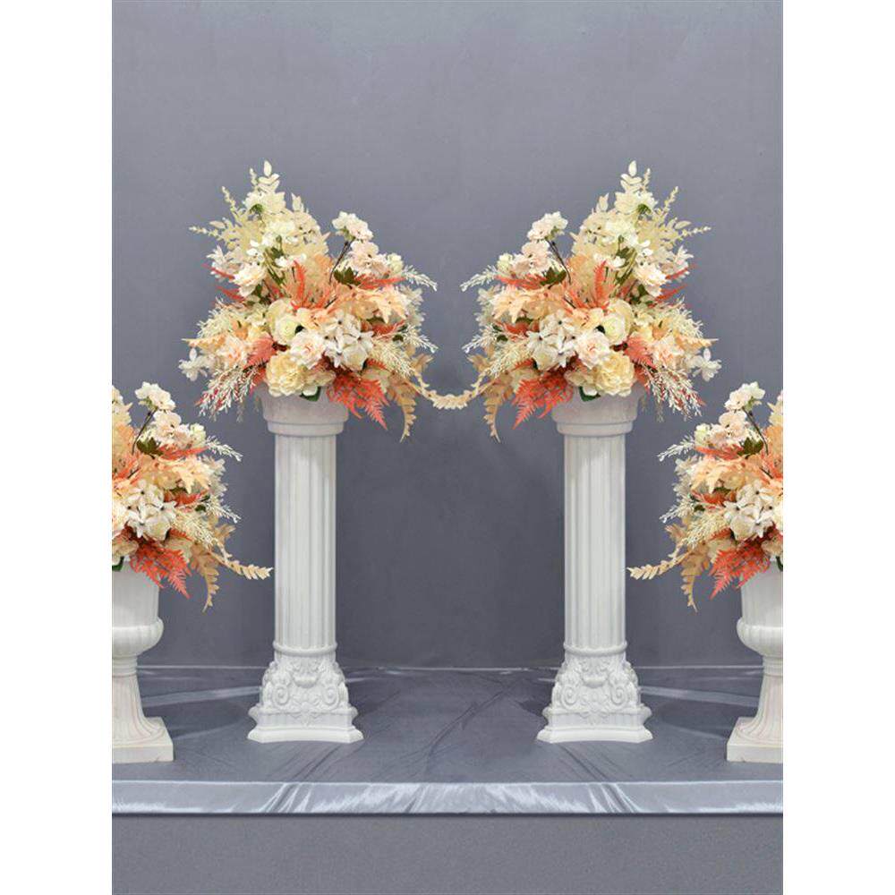 婚礼布置酒店婚庆T台迎宾区罗马柱花球彷真花店铺橱窗装饰KTV摆件