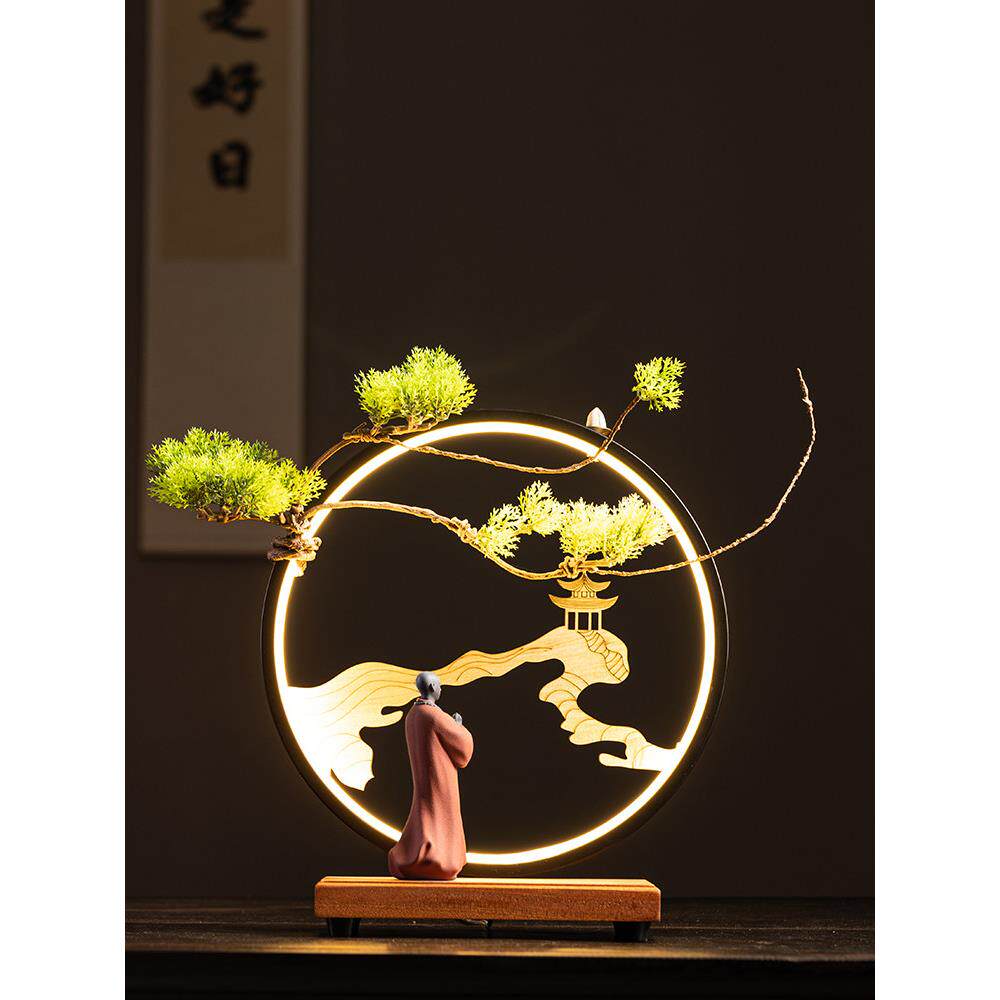 新中国风紫砂和尚摆件禅宗家居摆件陶瓷小和尚盆景假山鱼缸景观