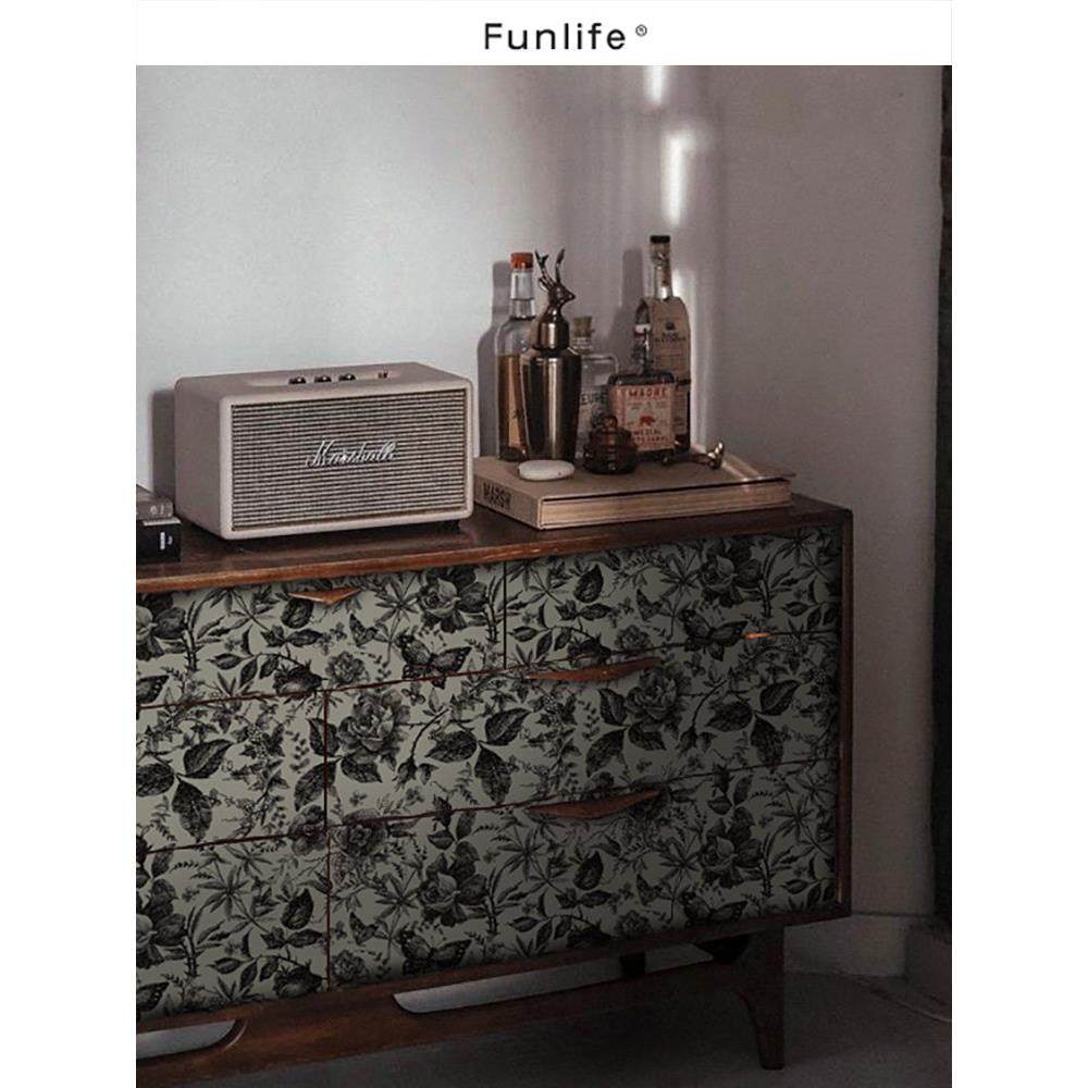 法式文艺家具装修贴纸覆古装饰柜装修柜美化客厅布局柜推拉门,家居饰品,软装墙贴,淘宝优惠券,粉丝福利购,淘宝优惠卷