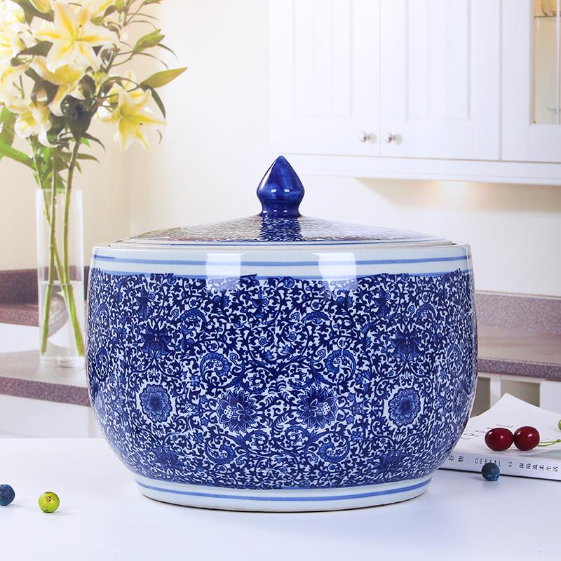 聚宝盆 景德镇陶瓷储物罐米缸米桶家用腌菜腌肉坛10斤20斤40斤装