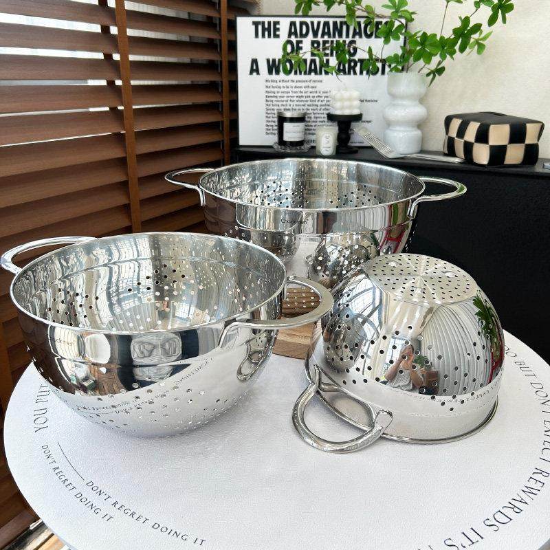 双耳果蔬篮18/10不锈钢熊猫耳沥水篮3件套水果篮,餐饮具,洗菜盆/沥水篮/漏水筛,淘宝优惠券,粉丝福利购,淘宝优惠卷