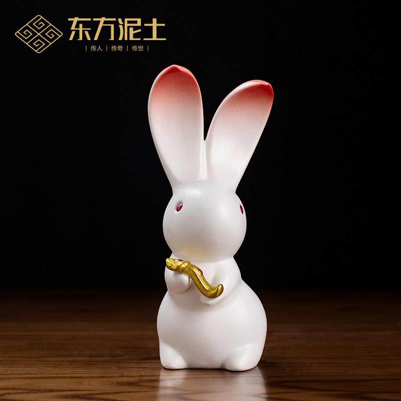 可爱兔子陶瓷摆件小白兔家居桌面装饰品新年创意礼物招财如意玉兔,家居饰品,装饰摆件,淘宝优惠券,粉丝福利购,淘宝优惠卷