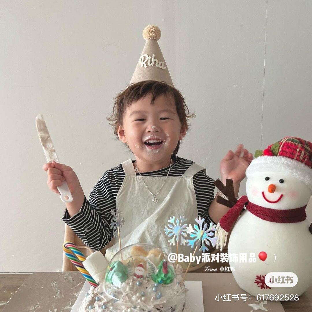 生日帽名字定制礼物 宝宝周岁 一百天 满月布置 男孩儿童节庆装饰