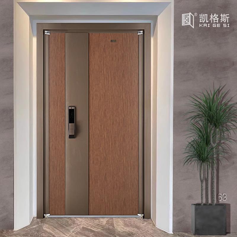 凯格斯入户门子母门意式轻奢木纹进户门别墅大门家用安全智能门
