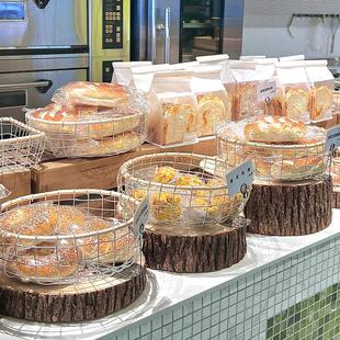 日式烘焙面包篮超市陈列筐金属网格铁艺铁丝镂空收纳篮鸡蛋点心框