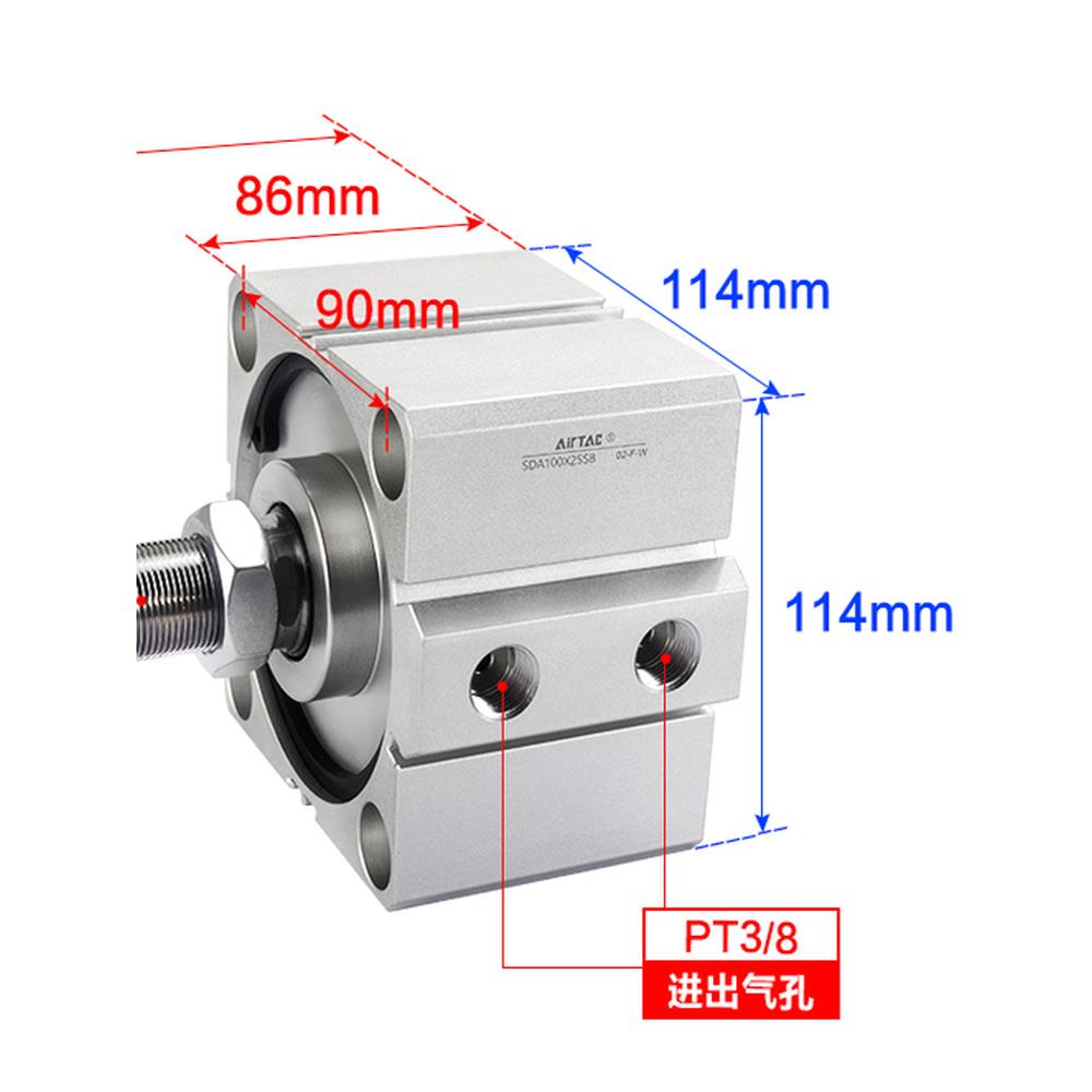 AIRTAC亚德客气动外牙小型超薄气缸SDA40X5*10*15 20 25 30 50-SB