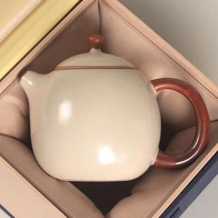 可爱开片可养200ml米黄汝窑龙蛋壶家用陶瓷茶壶功夫茶具泡茶壶杯