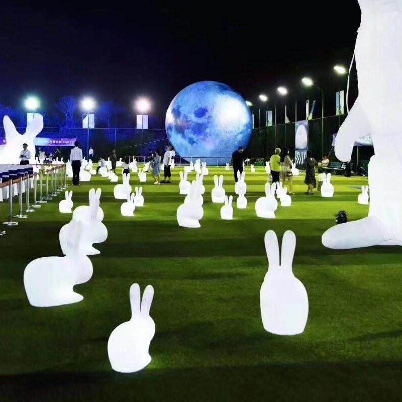 中秋节户外草坪装饰小白兔景观灯庭院发光灯现代简约七彩兔子台灯,家装灯饰光源,草坪灯,淘宝优惠券,粉丝福利购,淘宝优惠卷