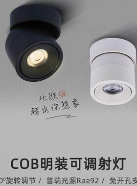 黑色Led表面安装悬挂小射灯3W5W7W无孔天花板筒灯天花板通用可调